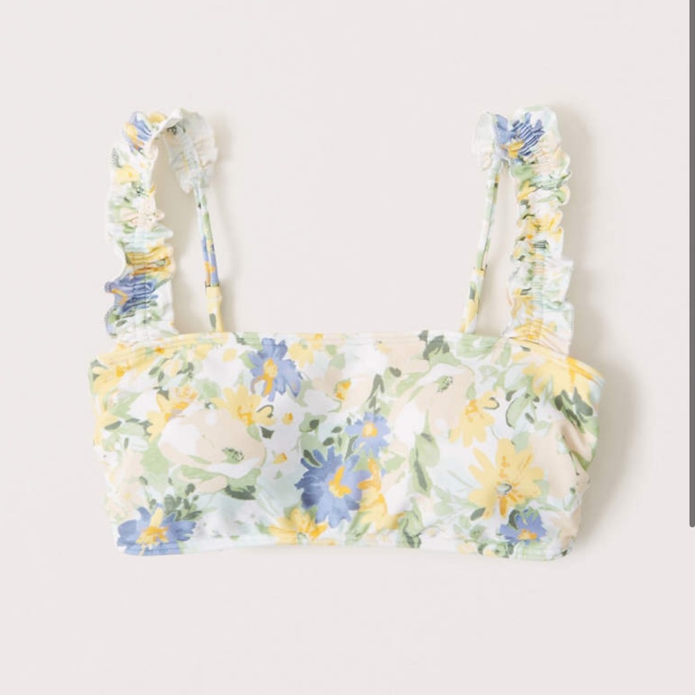 GUC Padded bikini top floral bralette ruffle straps XS